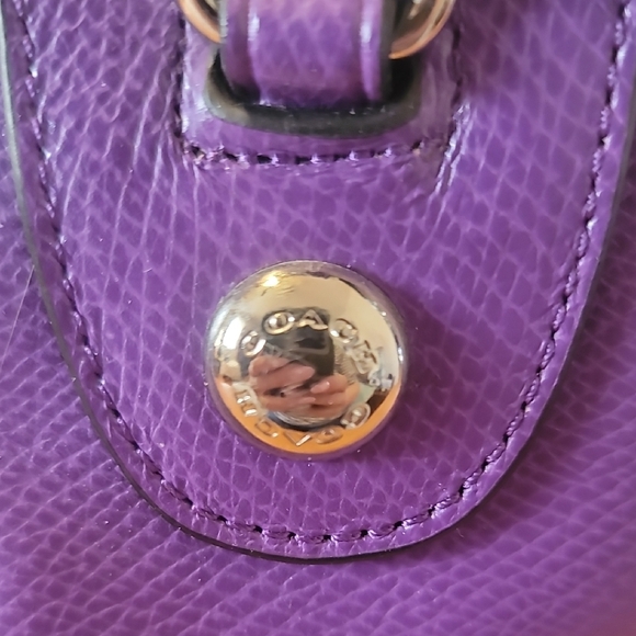 Coach Vibrant Purple Leather Satchel - Picture 10 of 16